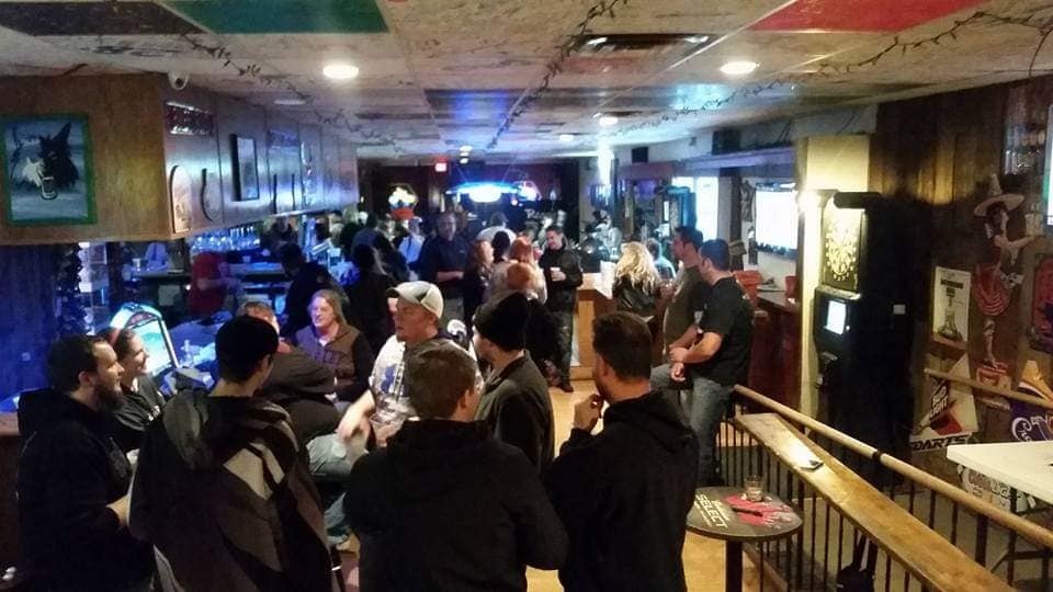 A night inside Reggie's with friends gathered