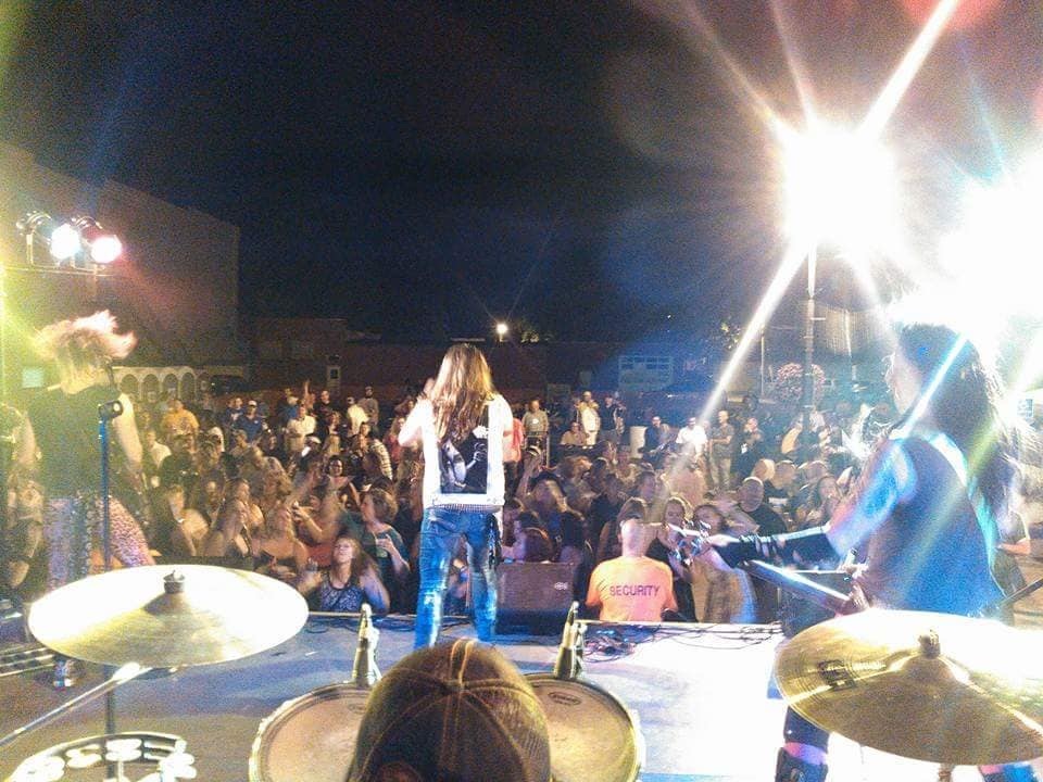Live band performing at the Reggie's annual street dance